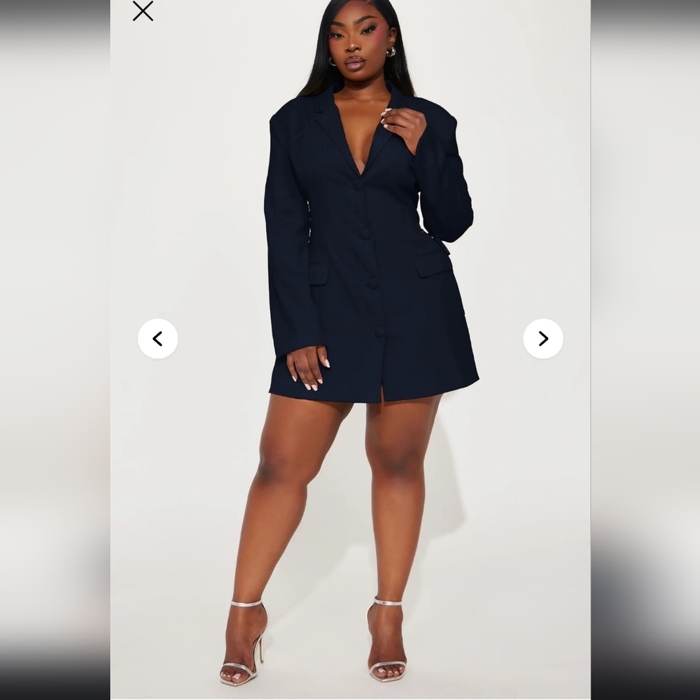 Fashion Nova Jade Blazer Mini Dress 1X Navy